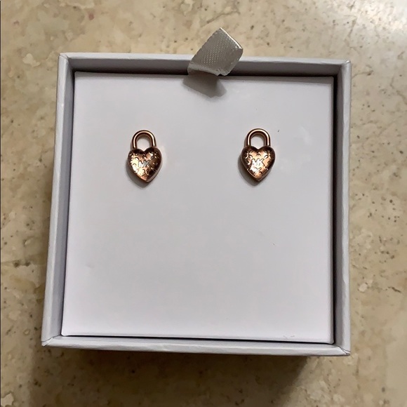 Michael Kors rose gold Logo Love Earrings - Picture 2 of 5